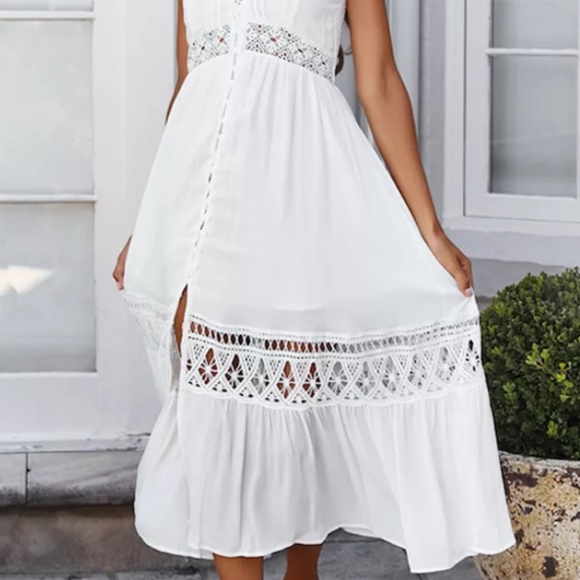 🌼SOLD🌼Bohemian Crochet Fit & Flare Sundress - Picture 3 of 8